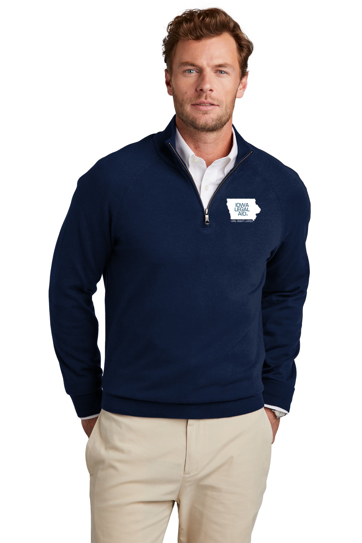 Brooks Brothers Cotton Stretch 1/4-Zip Men's Sweater